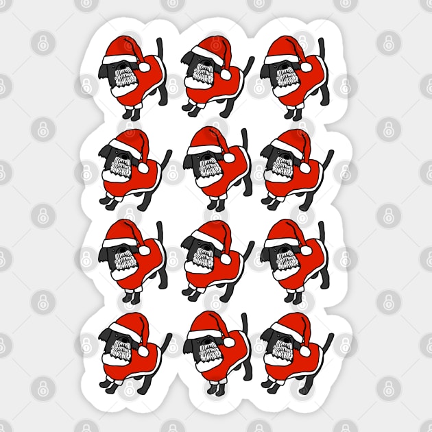 Twelve Santa Dogs of Christmas Sticker by ellenhenryart